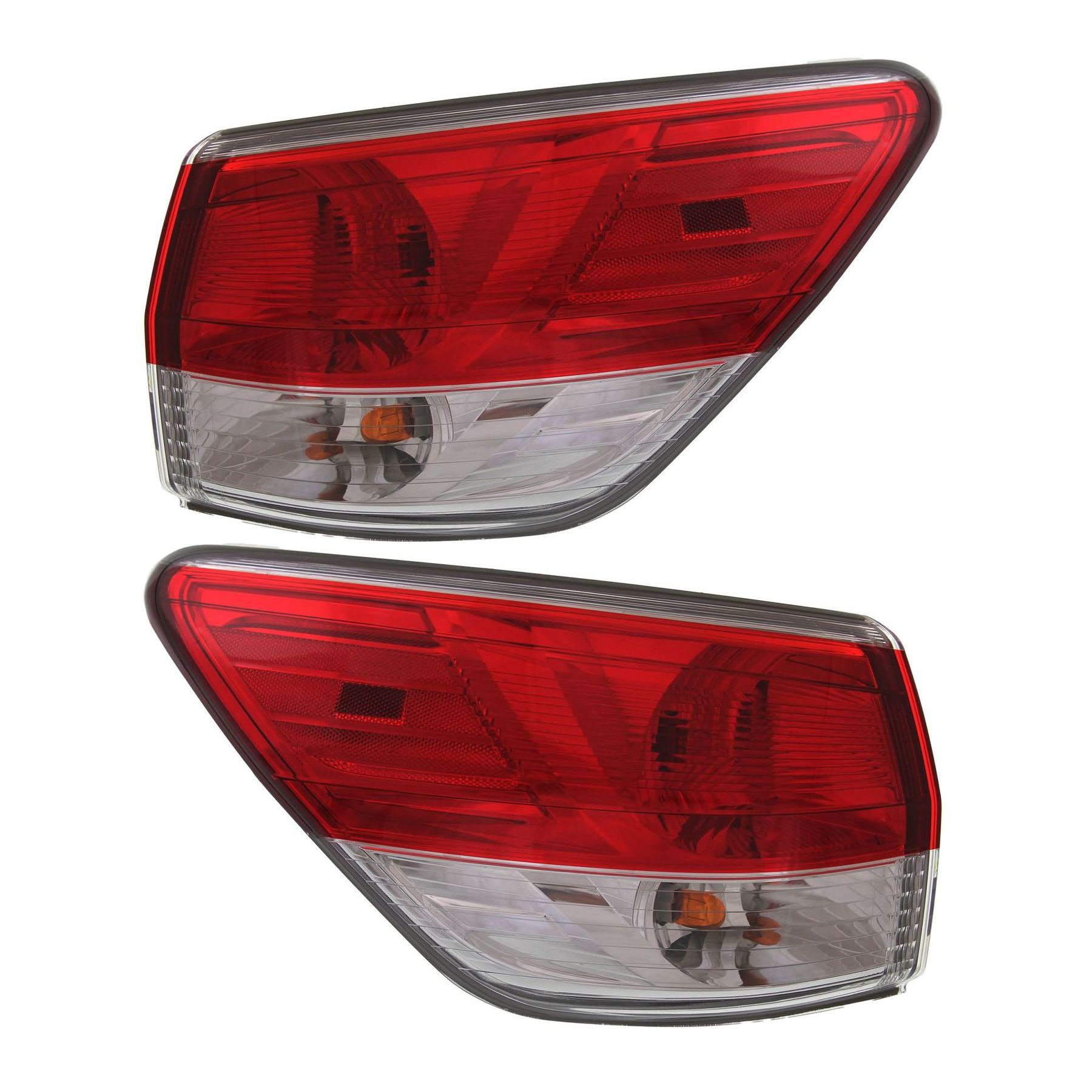 Tail Light Set For Nissan 2013-2016 Pathfinder Platinum Clear/Red W/Bulbs 2pcs