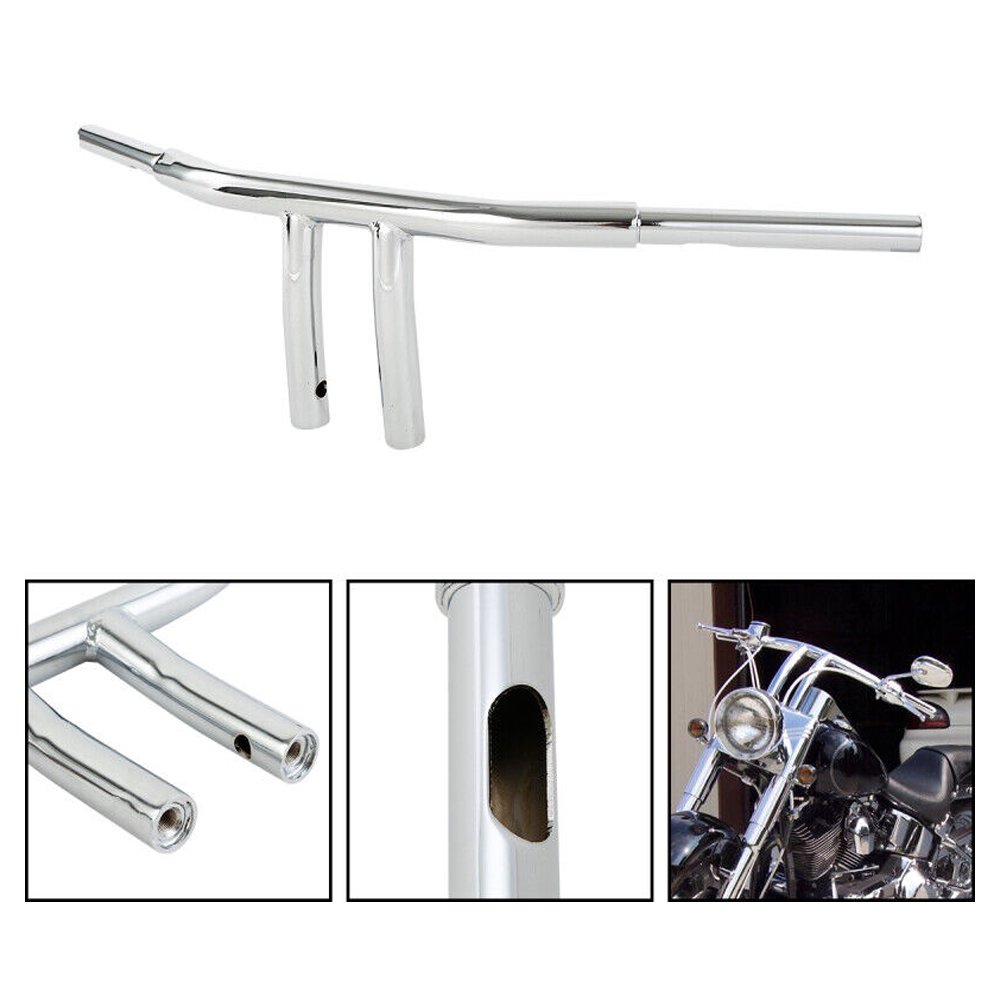 custom 1-1/4" Fat Chrome 6" Rise T-Bars Handlebars For Harley-Davidson