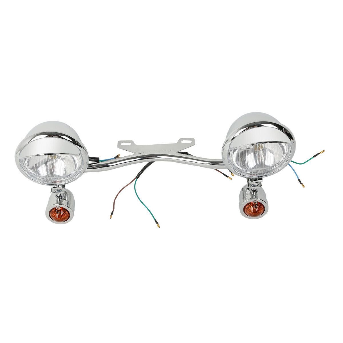 For 2011-2013 Blackline Chrome Driving Passing Turn Signals Spot Fog Light Bar