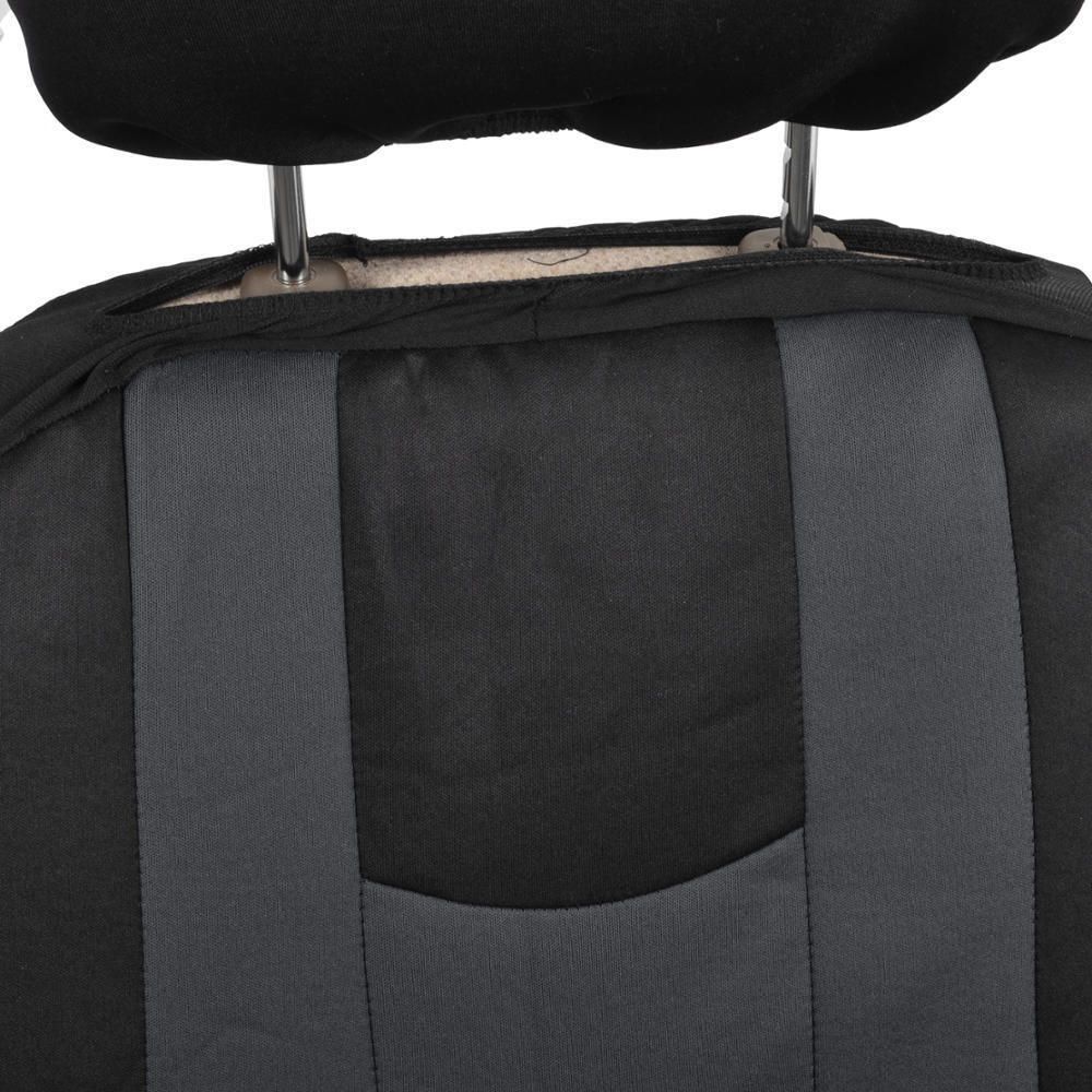 Gray Stripe Black Car Seat Covers Auto Interior For 2005 BMW 330Ci M Mesh Cloth