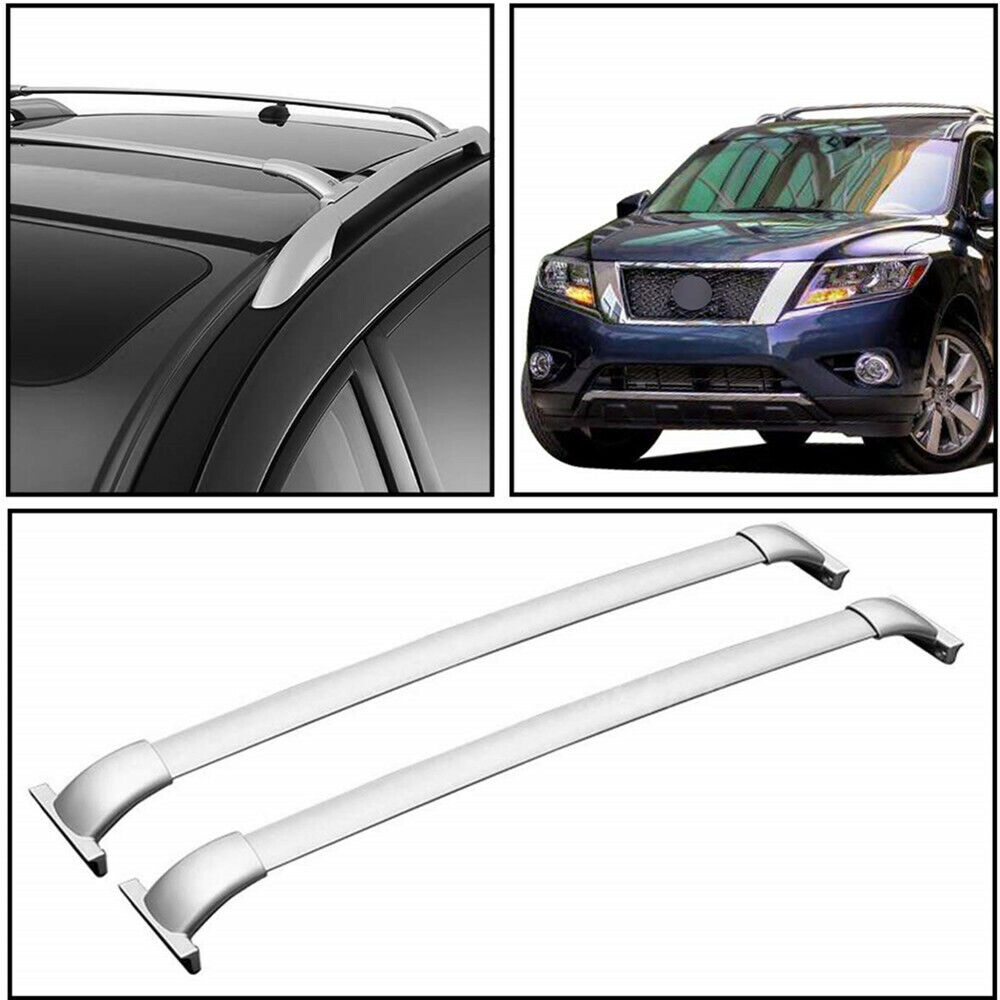 2 Sets Of - Silver Aluminum Roof Rack Top Bar Rail For 13-19 Pathfinder Sport Utility