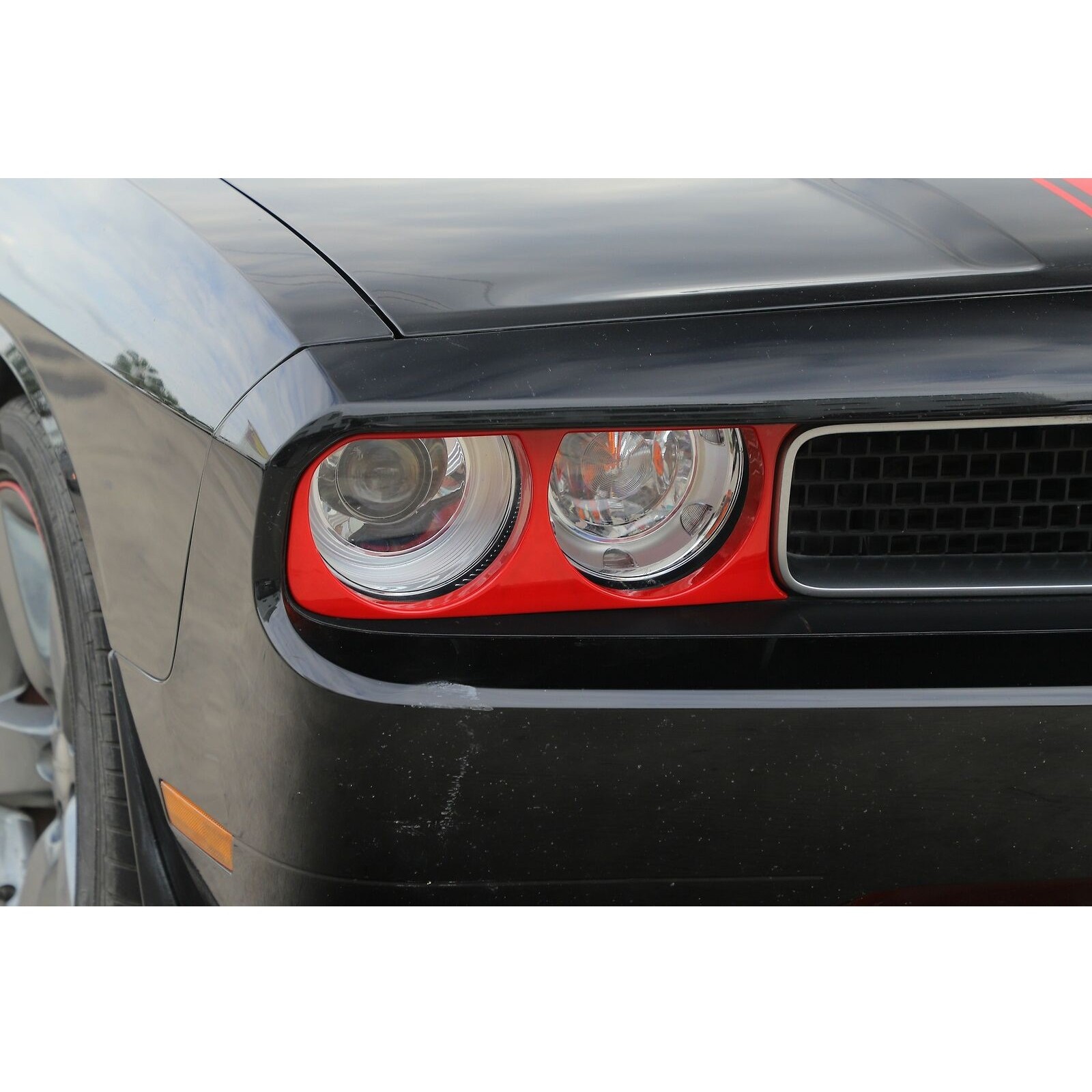 2x Front Headlight Lamp Trim Cover Bezels Red