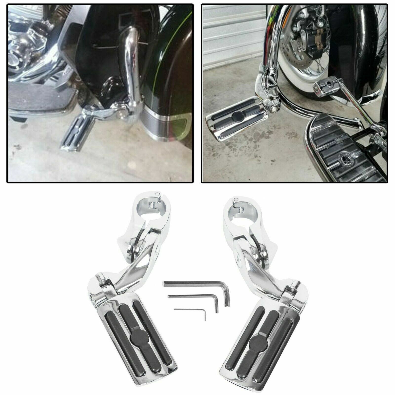 1-1/4" 1.25" Motorcycle Highway Crash Bar Foot Pegs For Harley-Davidson Honda