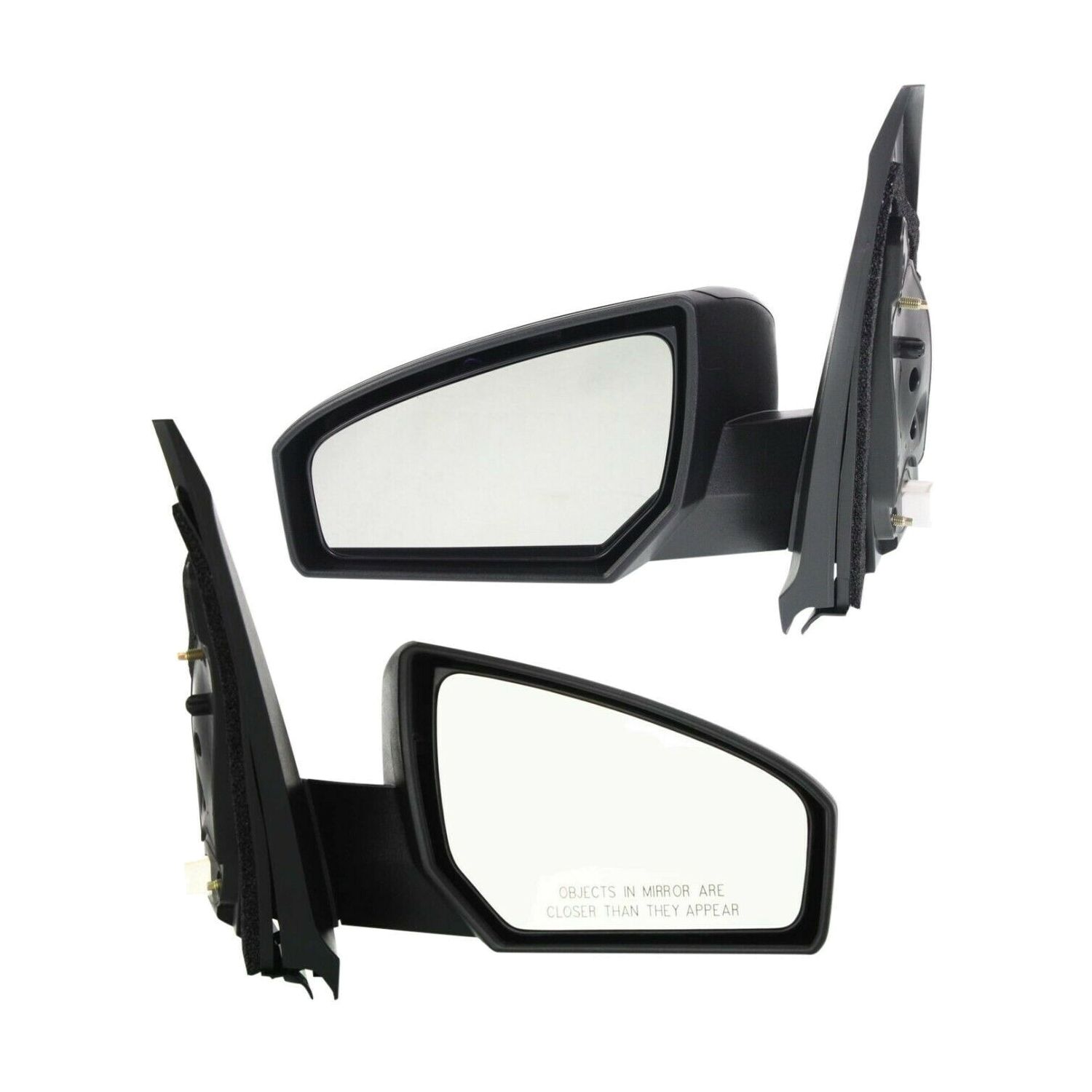 Black Power Side View Door Mirrors Left/Right Pair Set For 2007-12 Sentra Sedan