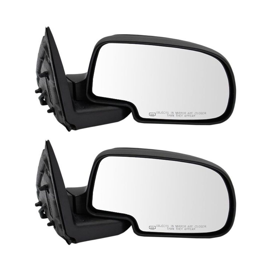 2 Sets Of - Mirror Power Heated Flat Black Passenger Right For Chevrolet GMC