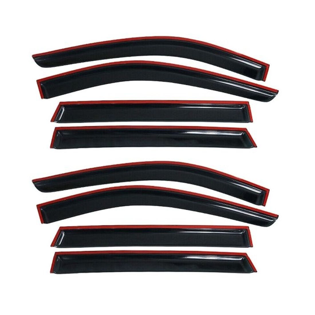 2 Sets Of - Fits 14-20 Nissan Rogue SV & SL Tape On Window Visors Sun Rain Guard