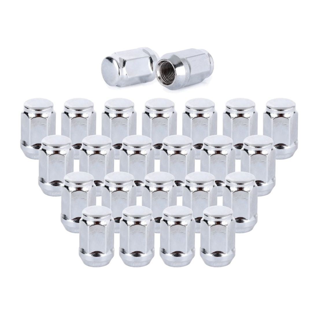 24 X Chrome Closed End Type Thread 1/2-20 Lug Nuts For Dakota Durango Viper
