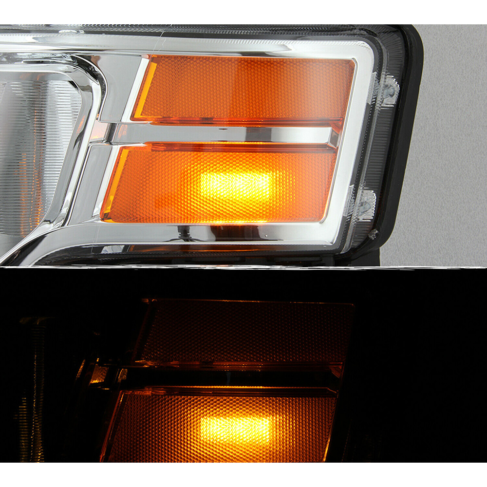 For Ford 09-12 Flex SE SEL [Halogen Type] Chrome Headlight W/ Amber Signal Left
