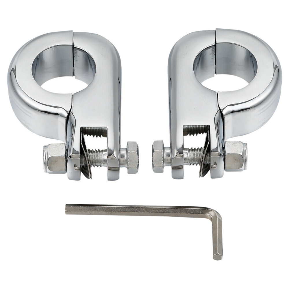 2 Sets Of - 1.25" Highway Foot Peg Mounting Kits For Harley Suzuki Kawasaki Engine