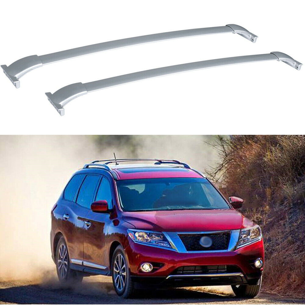 2 Sets Of - Silver Aluminum Roof Rack Top Bar Rail For 13-19 Pathfinder Sport Utility