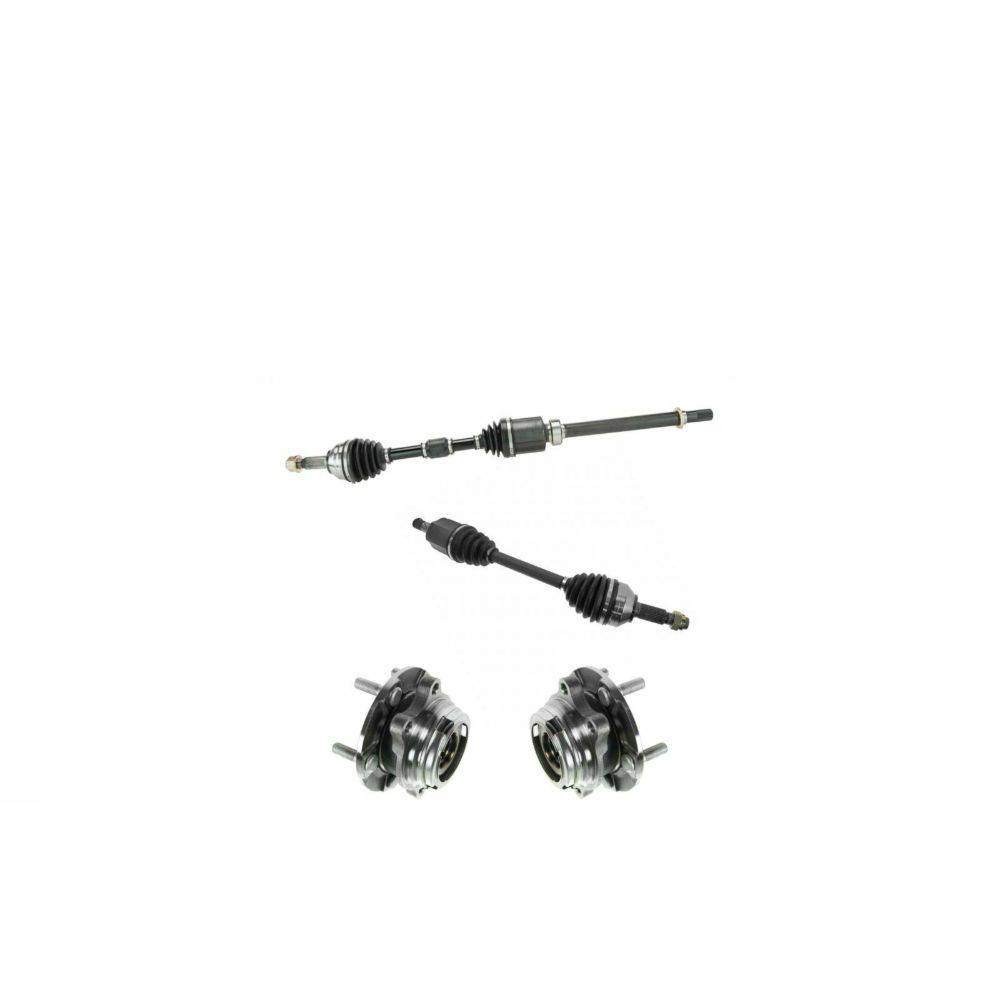 Front CV Axle Shafts & Wheel Hub Bearing Assemblies 4pc For 2007-2013 Altima