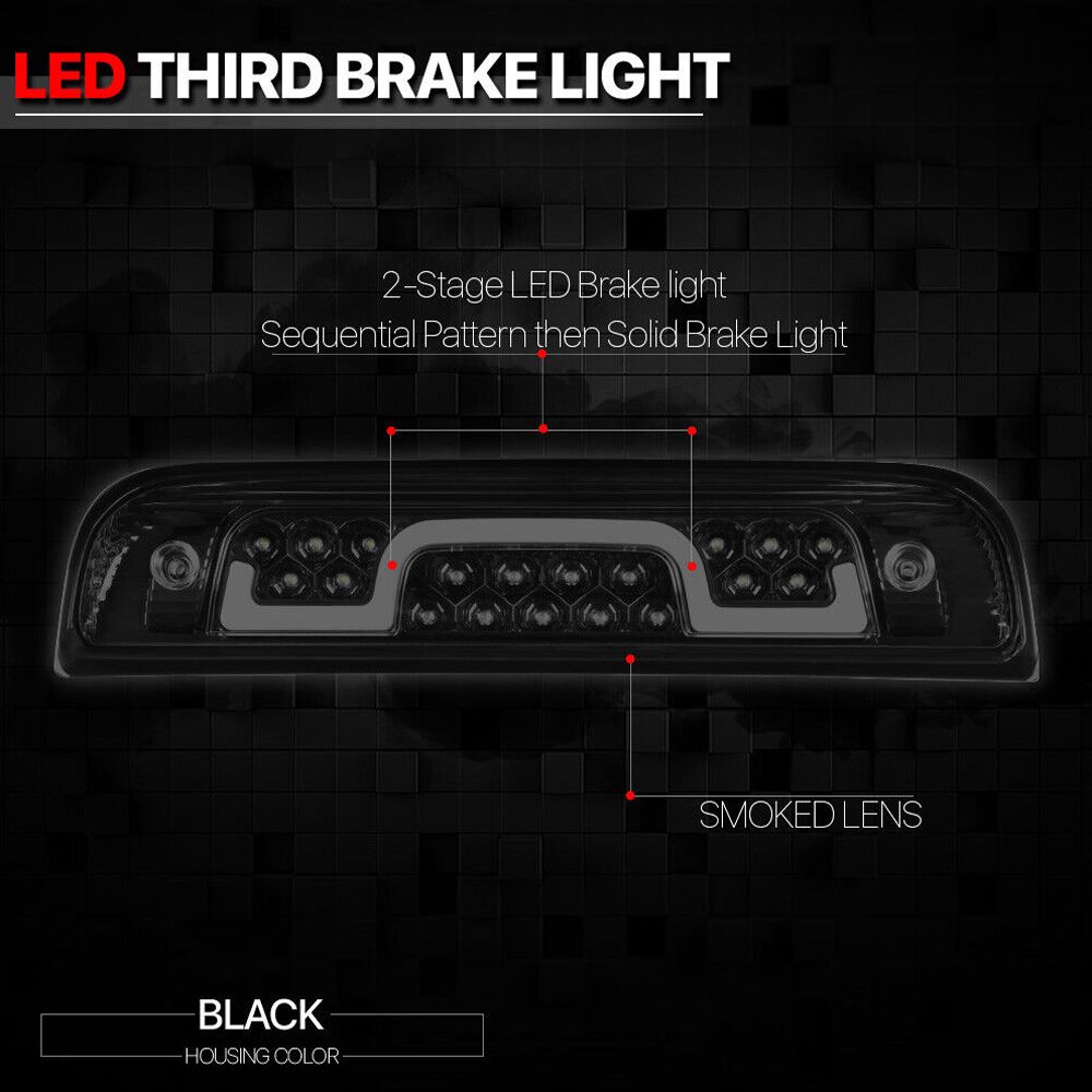 For 2014-2020 GMC Sierra 1500 A86536-MS500LTZLB3 Smoke Third 3rd Brake Light