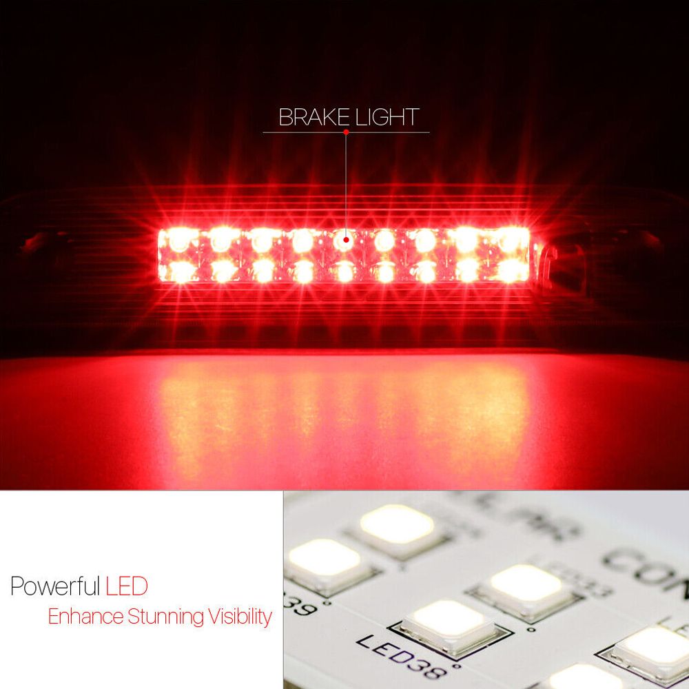 Fits 2007-2012 Dodge Nitro[Chrome/Clear]Full LED Third 3rd Brake Light Tail Lamp