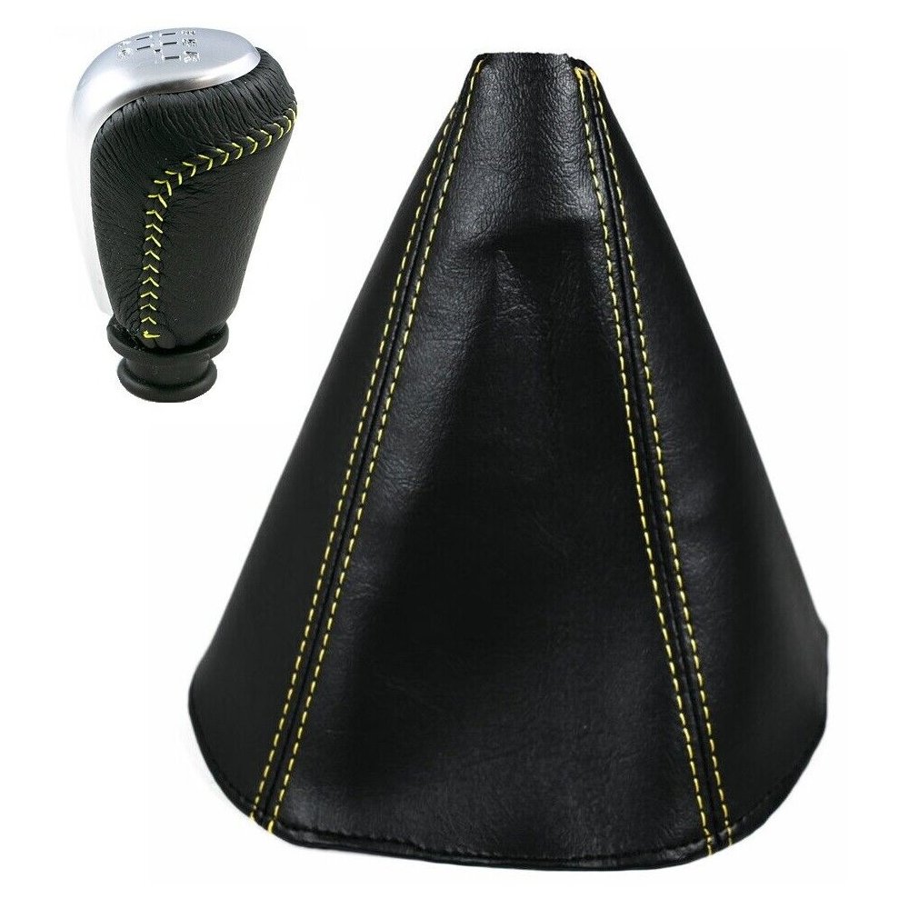 For 04-06 Pontiac Gto 6-Speed Manual T56 Shift Knob & Boot Yellow Stitching