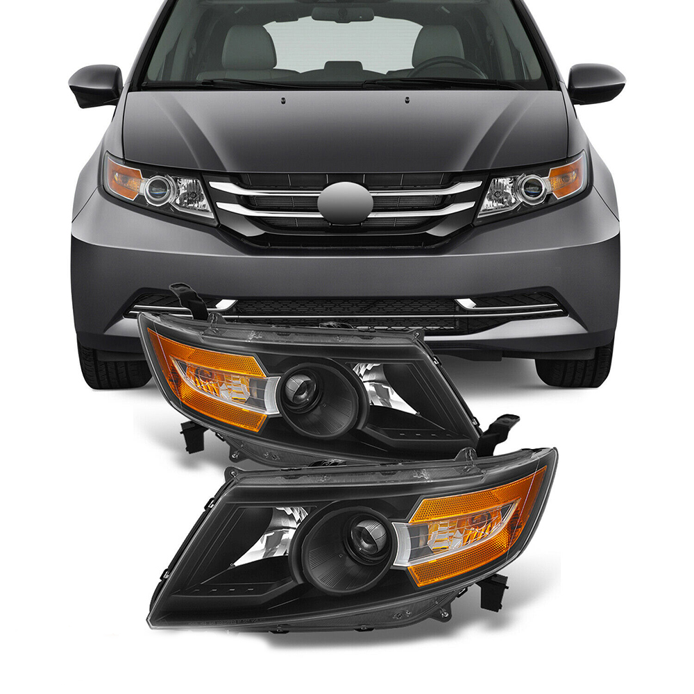 For 2011-15 Odyssey Mini Passenger Van Black Headlights Lamps Replacement 12 14