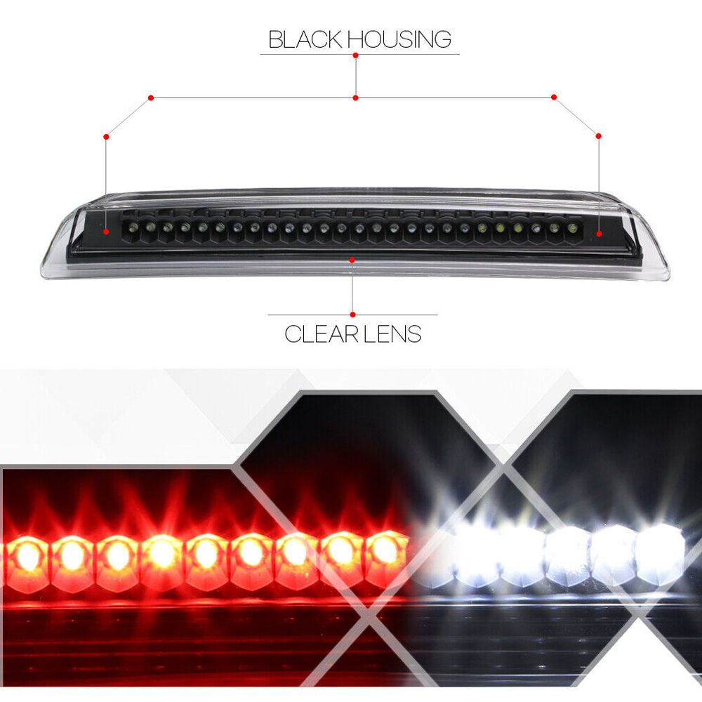 For Nissan A86536-KB2TDEL50FNLB3 Black/Clear] Led Third 3rd Brake Light+ Lamp