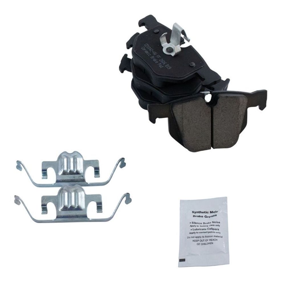 For BMW 2004-2006 525i Base Sedan Rotor & Ceramic Brake Pad Front & Rear Kit W/
