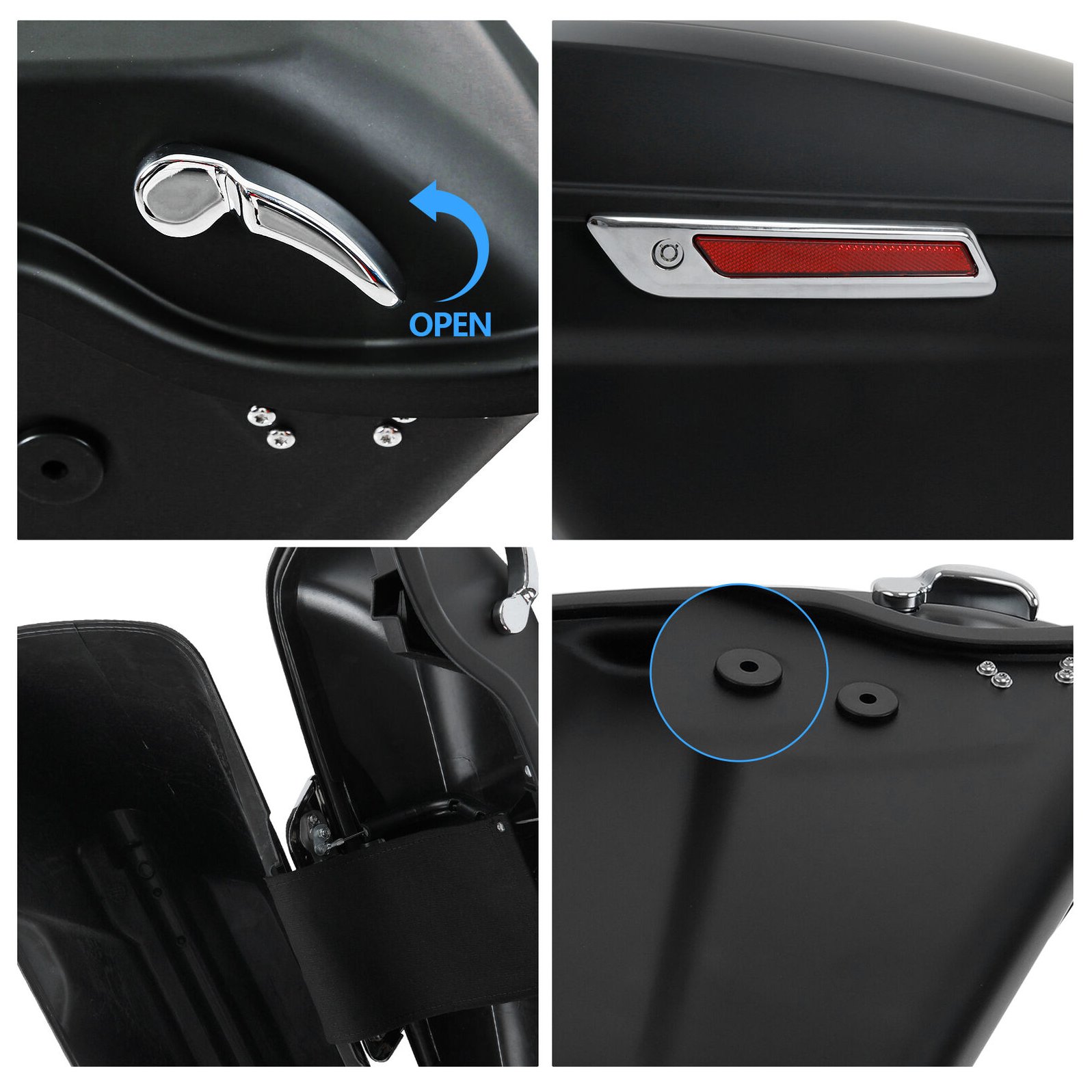 Matte Black Saddlebags W/ Latch Fit For Harley-Davidson Harley Heritage Softail