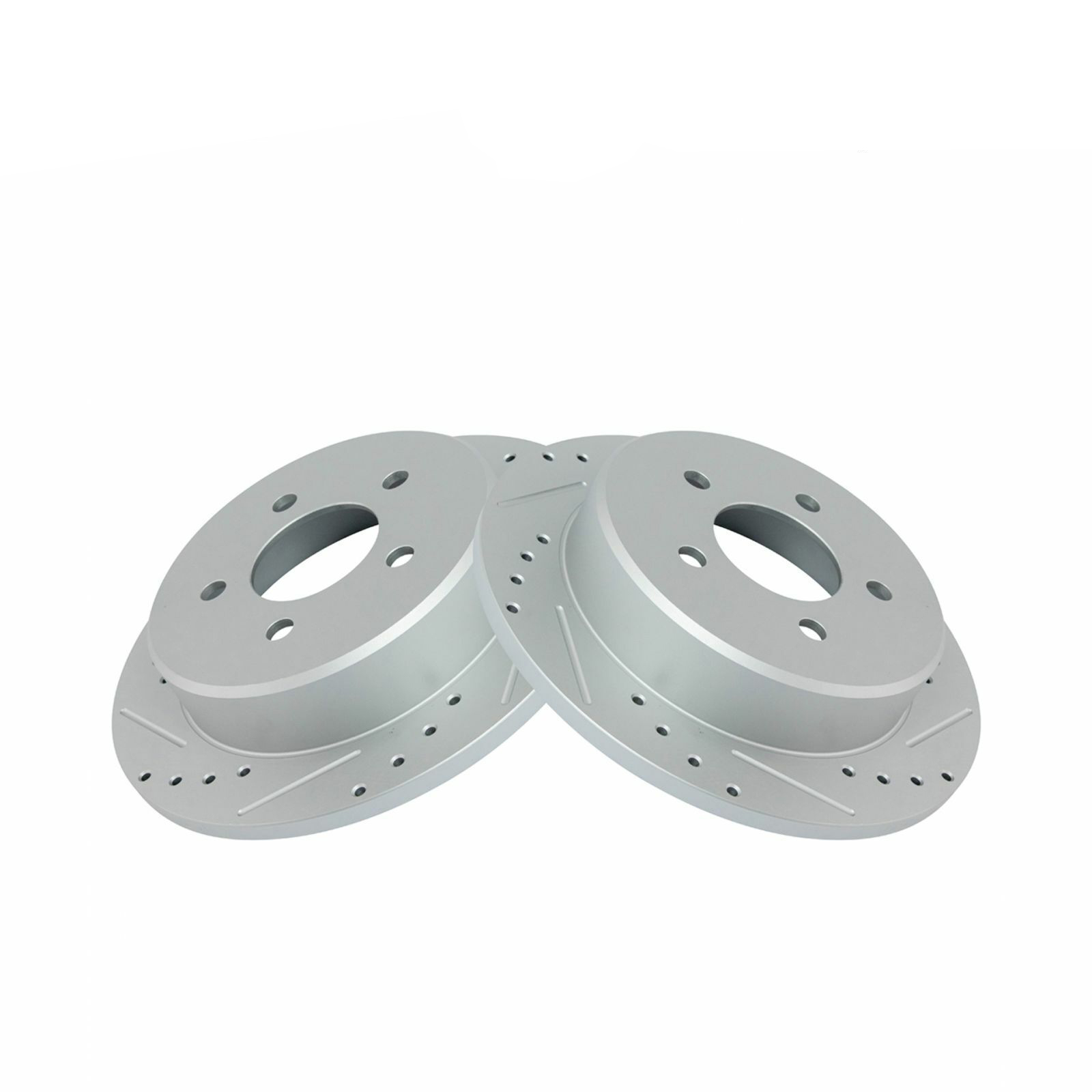 Performance Drilled Slotted Rear G-Coated Brake Rotor Pair For Ford Mercury