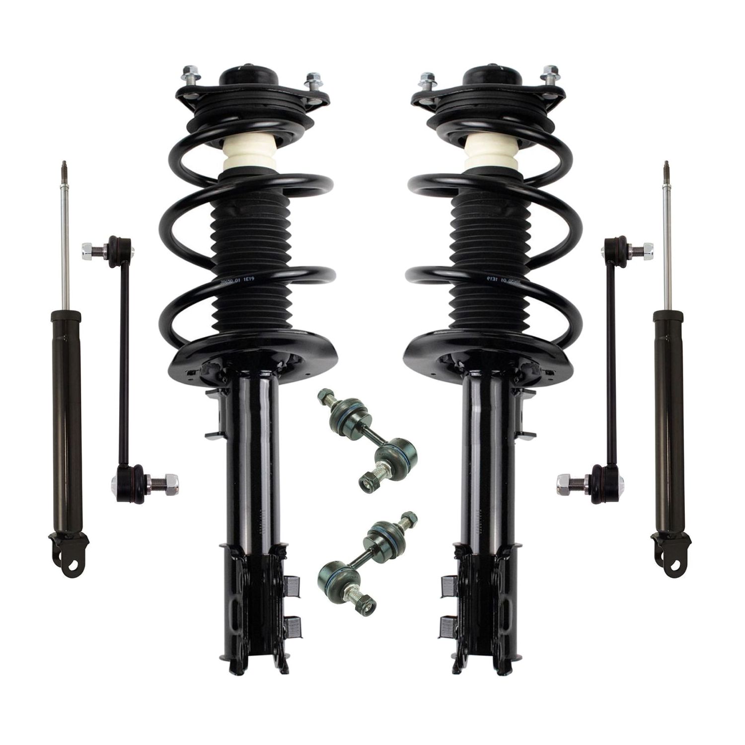 Front & Rear Complete Strut & Shock Absorber Kit W/ Sway Bar End Links