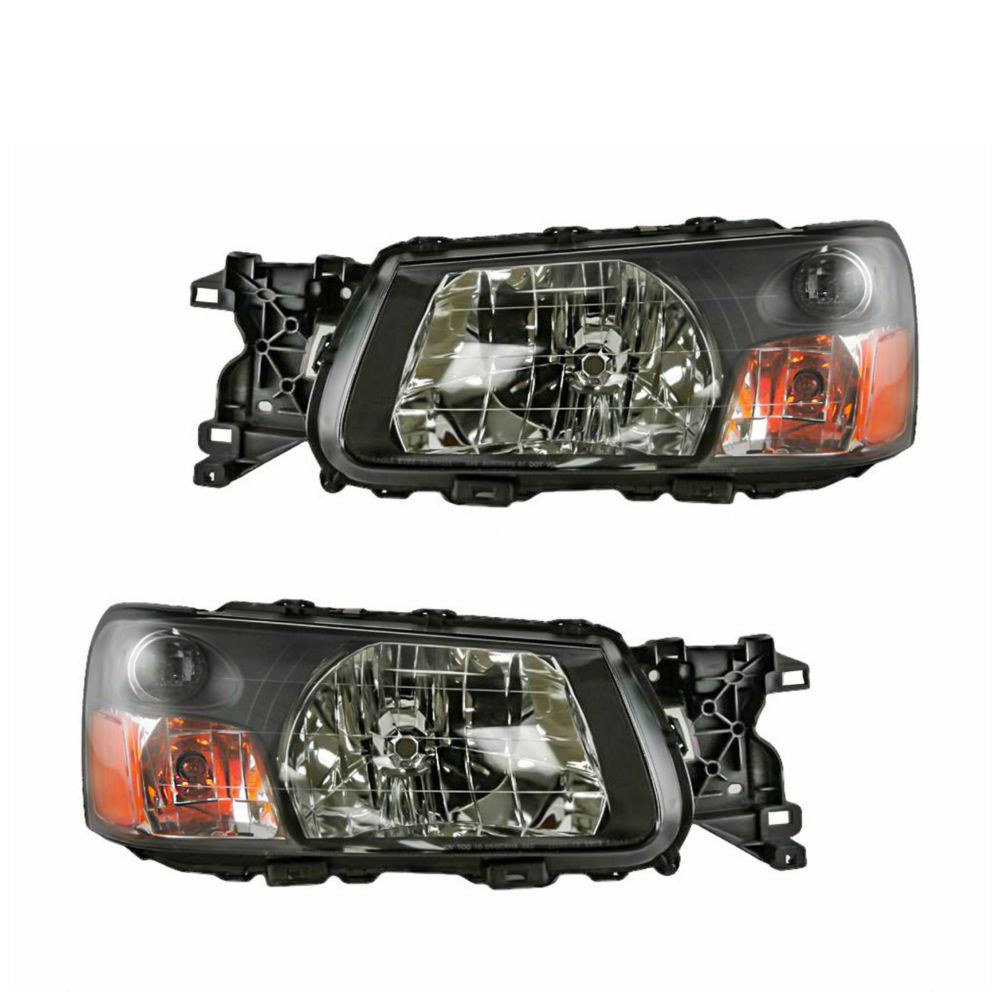Headlights Headlamps Left & Right Pair Set For Subaru 2003-2004 Forester