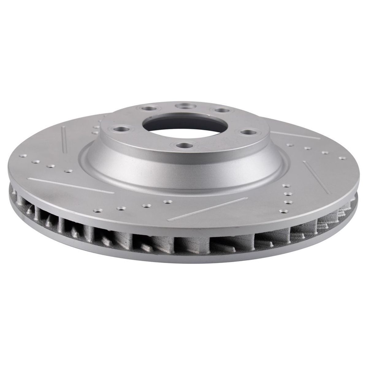 For 2011-2015 Q7 Premium Plus Brake Rotor Drilled Slotted Coated Front Pair