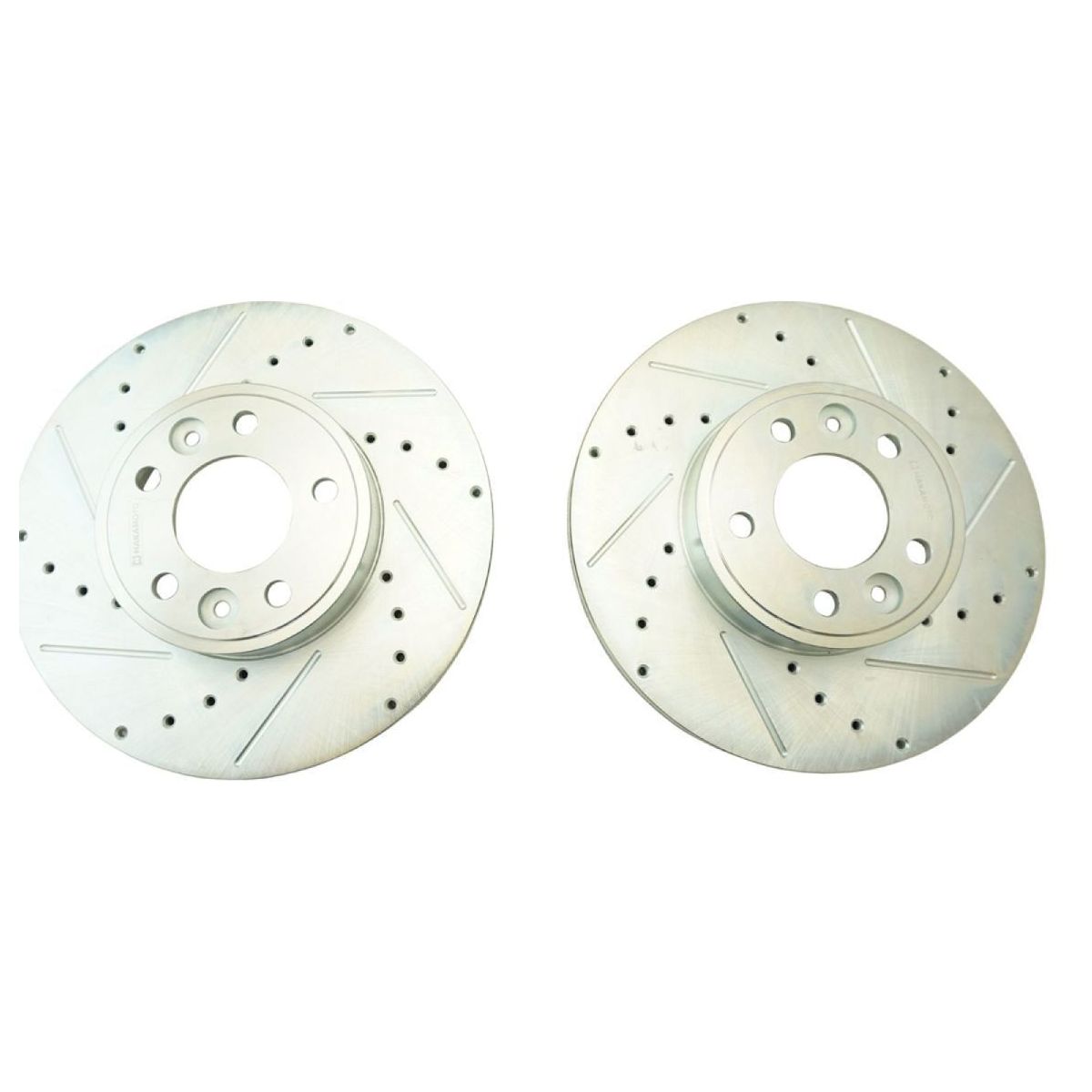 For 98-02 Grand Marquis Front Metallic Brake Pad & Drilled Slotted Coated Rotor