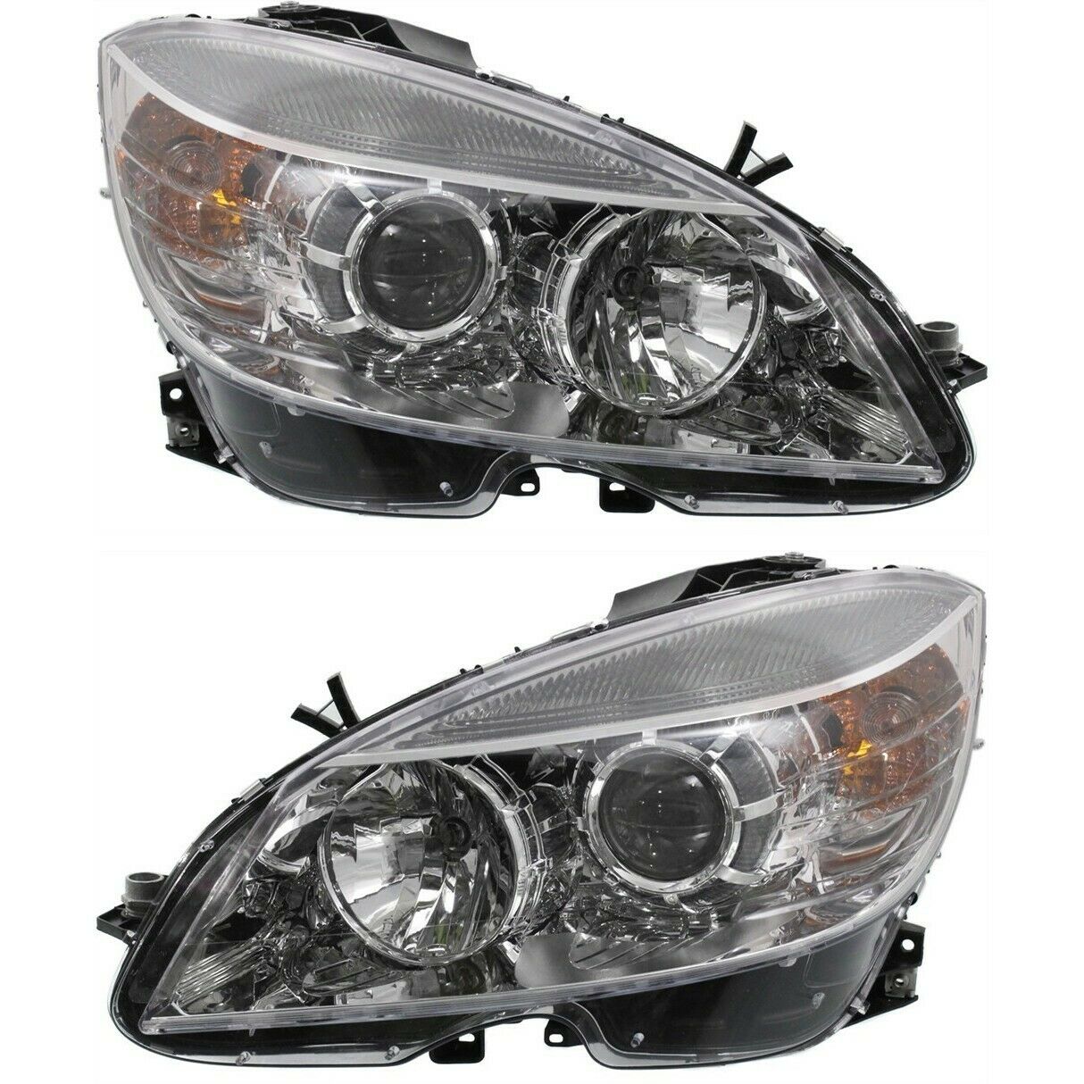 Halogen Headlight Set For 2008-2011 Benz C-Class W/ Bulb(s) Pair