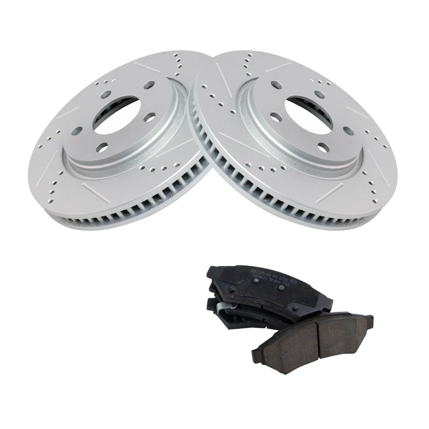 For 2005 Relay 2 Brake Rotor Drilled & Slotted Coated & Ceramic Pad Front Set