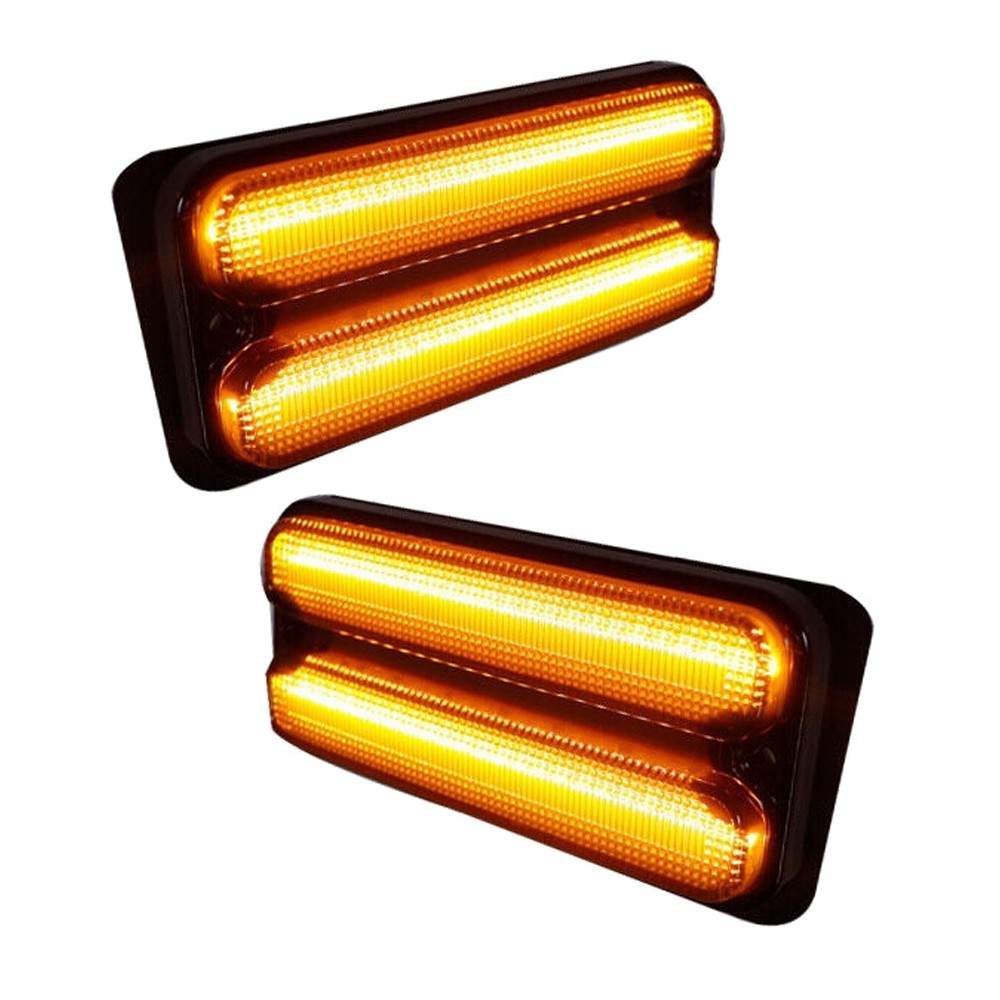 2x Smoke Lens Amber LED Front Side Marker Lights