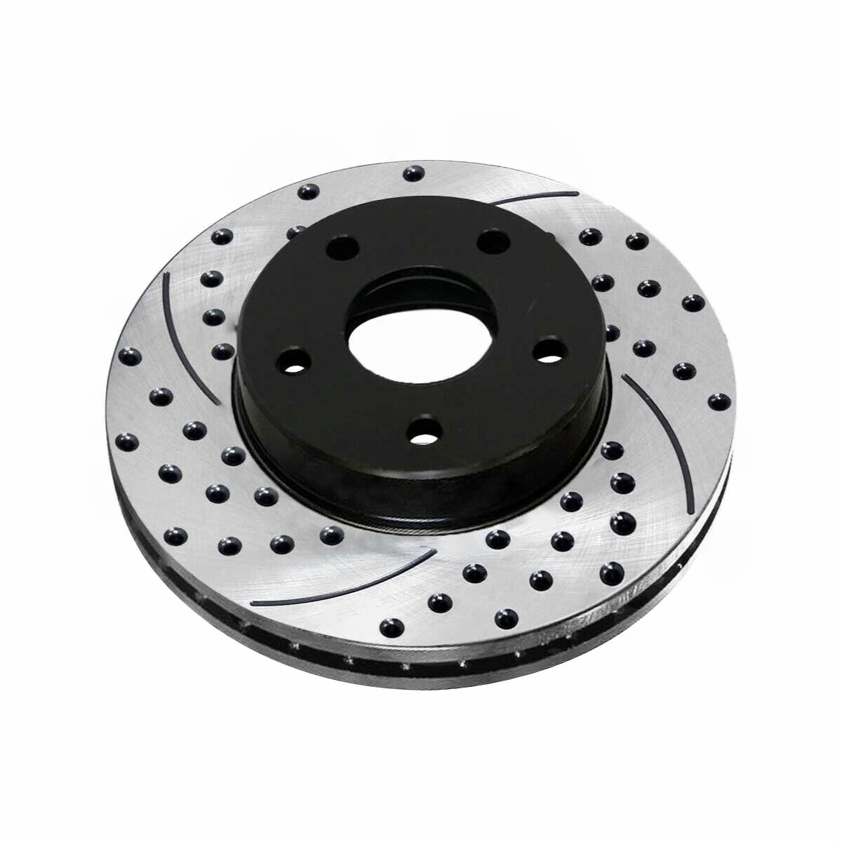 Front Drilled Slotted Brake Rotors Black Pair 2 For Chevrolet Pontiac Saturn