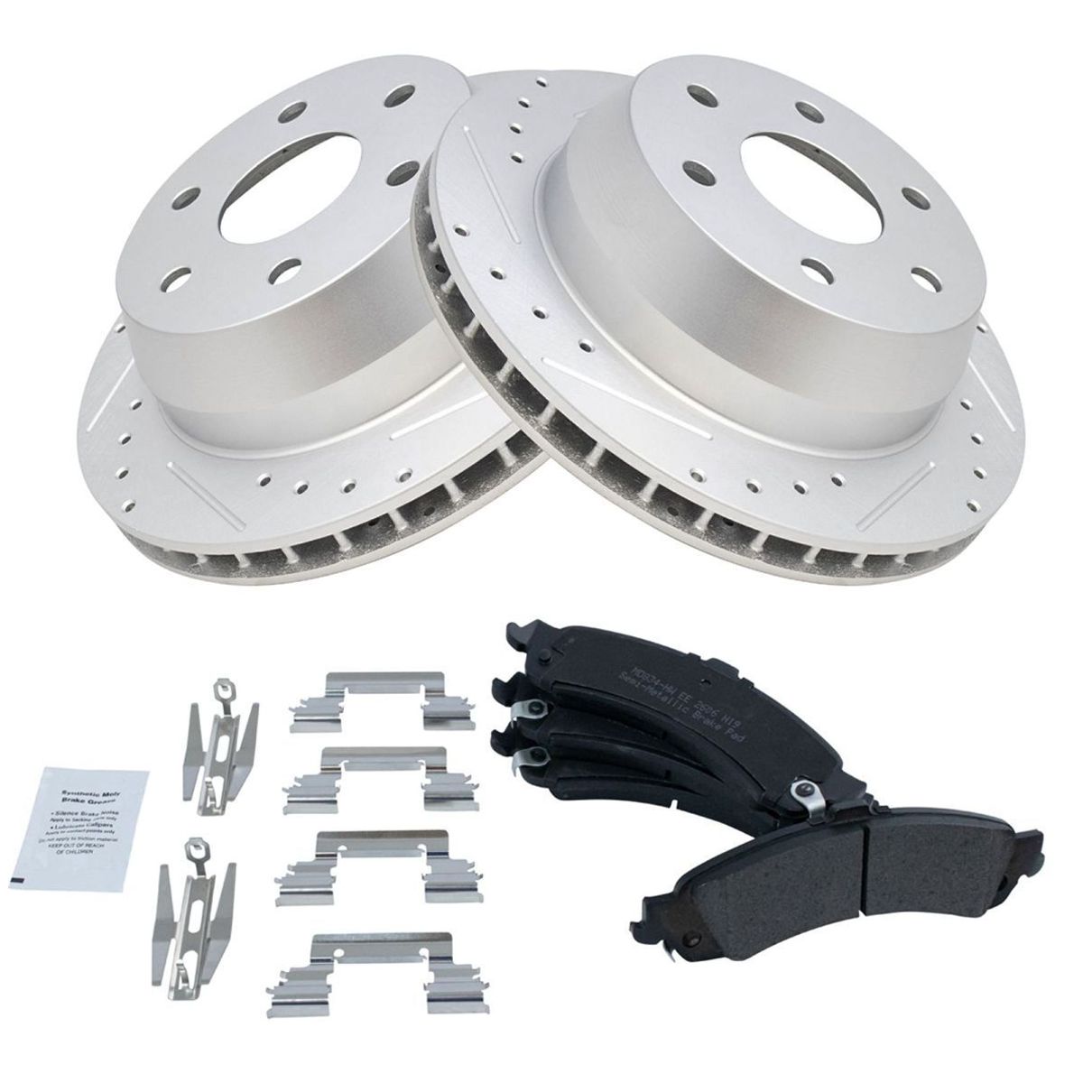Rotor & Brake Pad Posi Metallic Performance Drilled Slotted Rear Kit