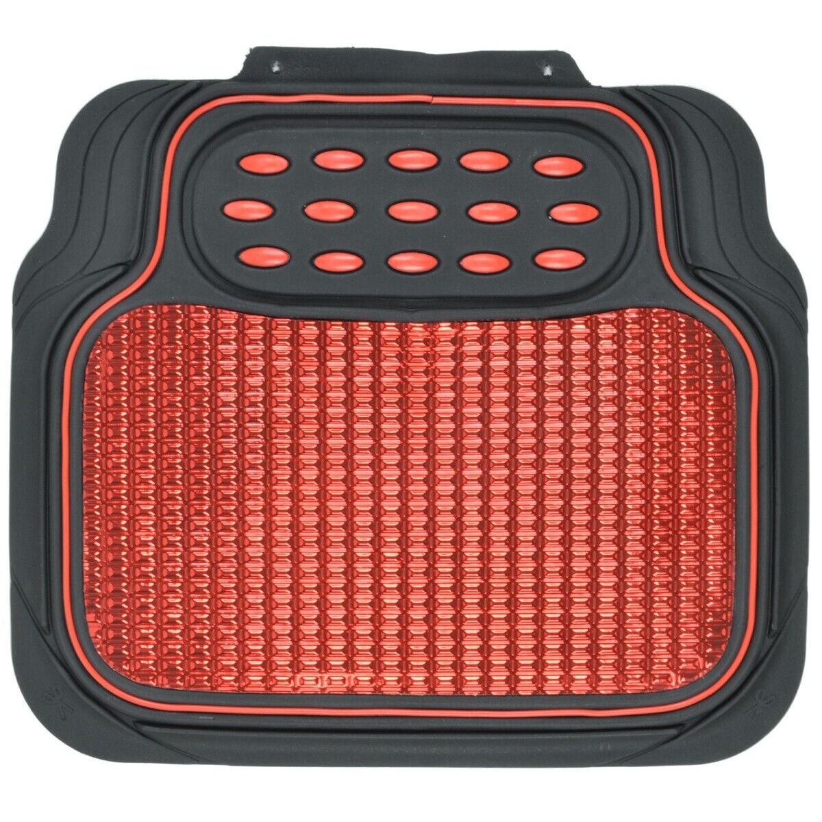 For 2017 S3 Base 4pc Car Rubber Floor Mats Front Rear Red Metallic W/Black Trim