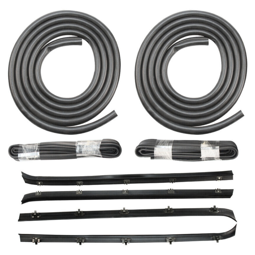 2 Sets Of - Front Door Window Run Sweep Felts Weatherstrip Seals Kit Set For Chevy