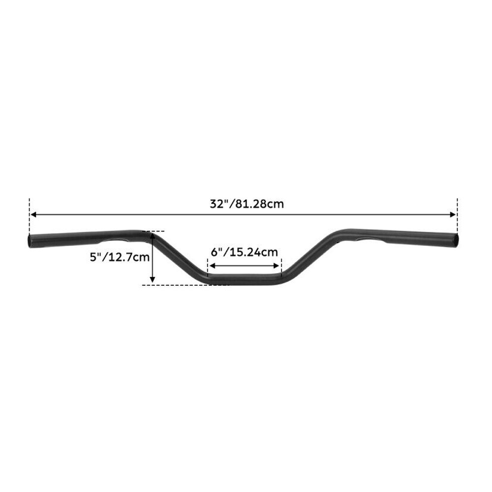 Black 5" Rise 1" Ape Hanger Bar Handle Handlebar For Harley-Davidson 1200