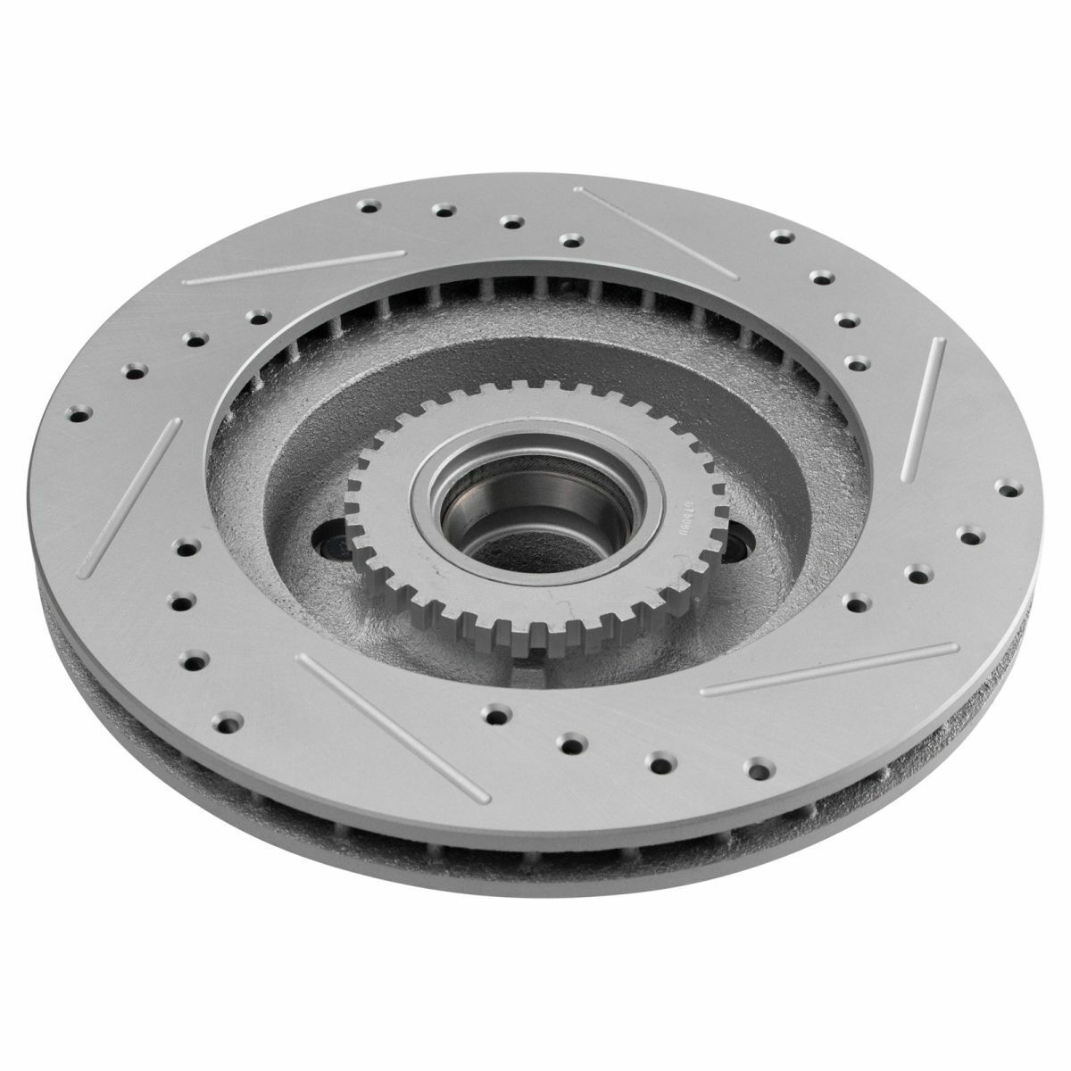 Front Performance Drilled Slotted & Coated Disc Brake Rotor Pair For GM