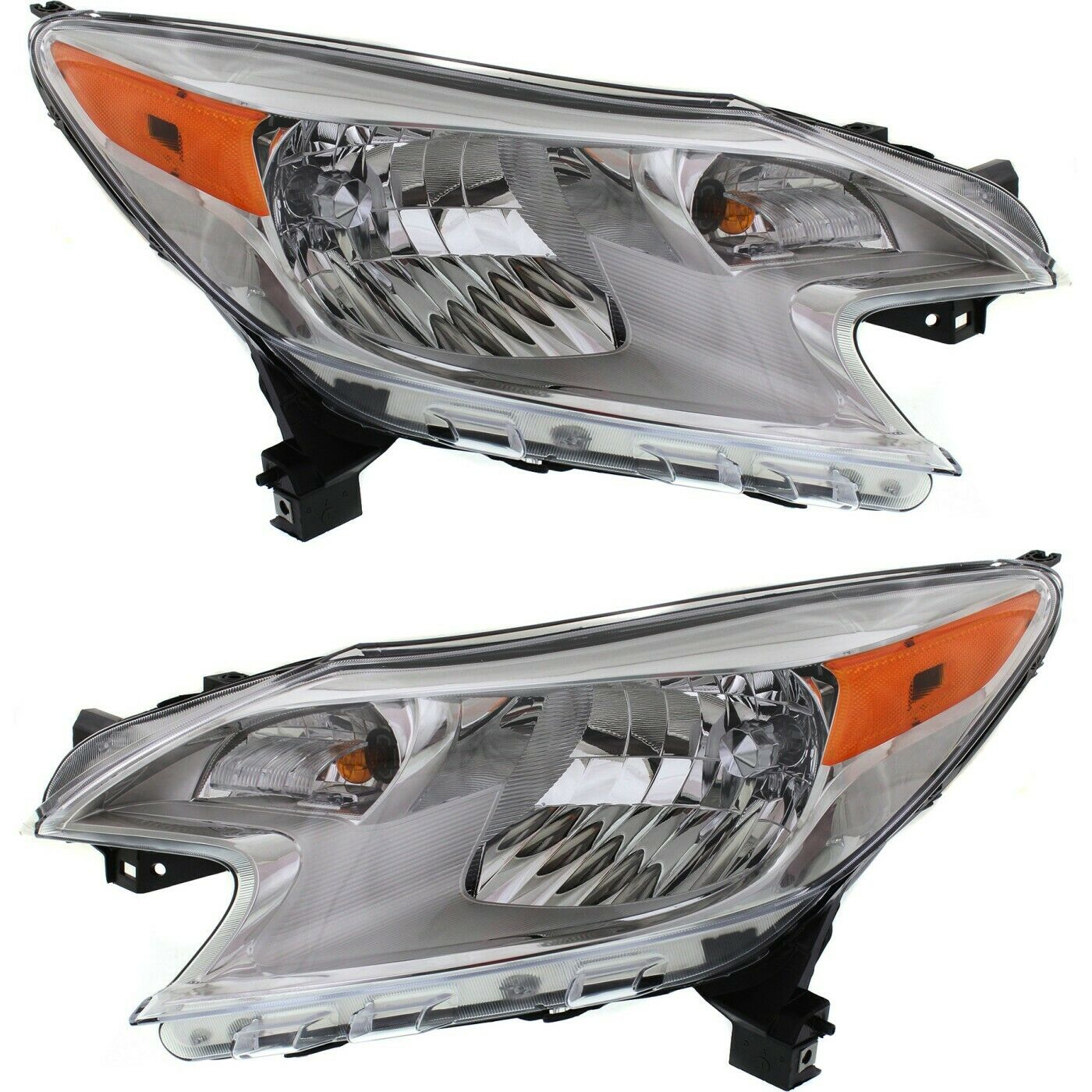 Headlight Set For Nissan 14-16 Versa Note Hatchback Left And Right With Bulb 2Pc