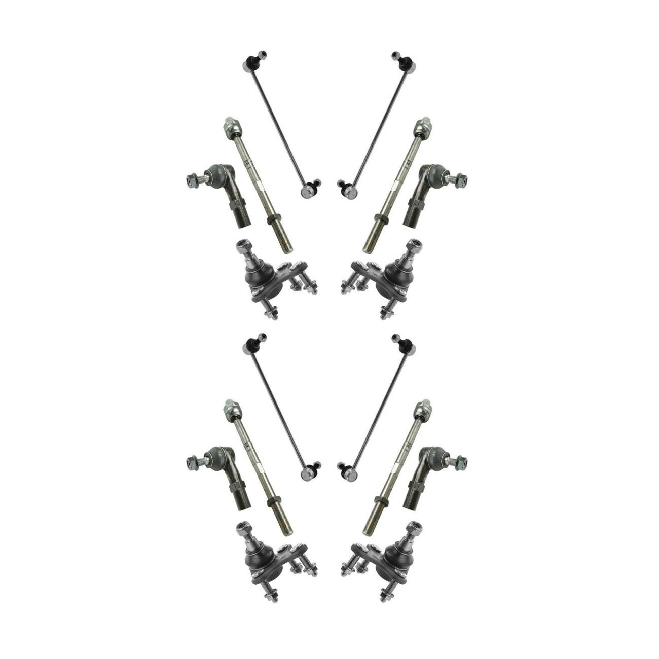 2 Sets Of - Steering & Suspension Kit Ball Joints Tie Rods Sway Bar End Links