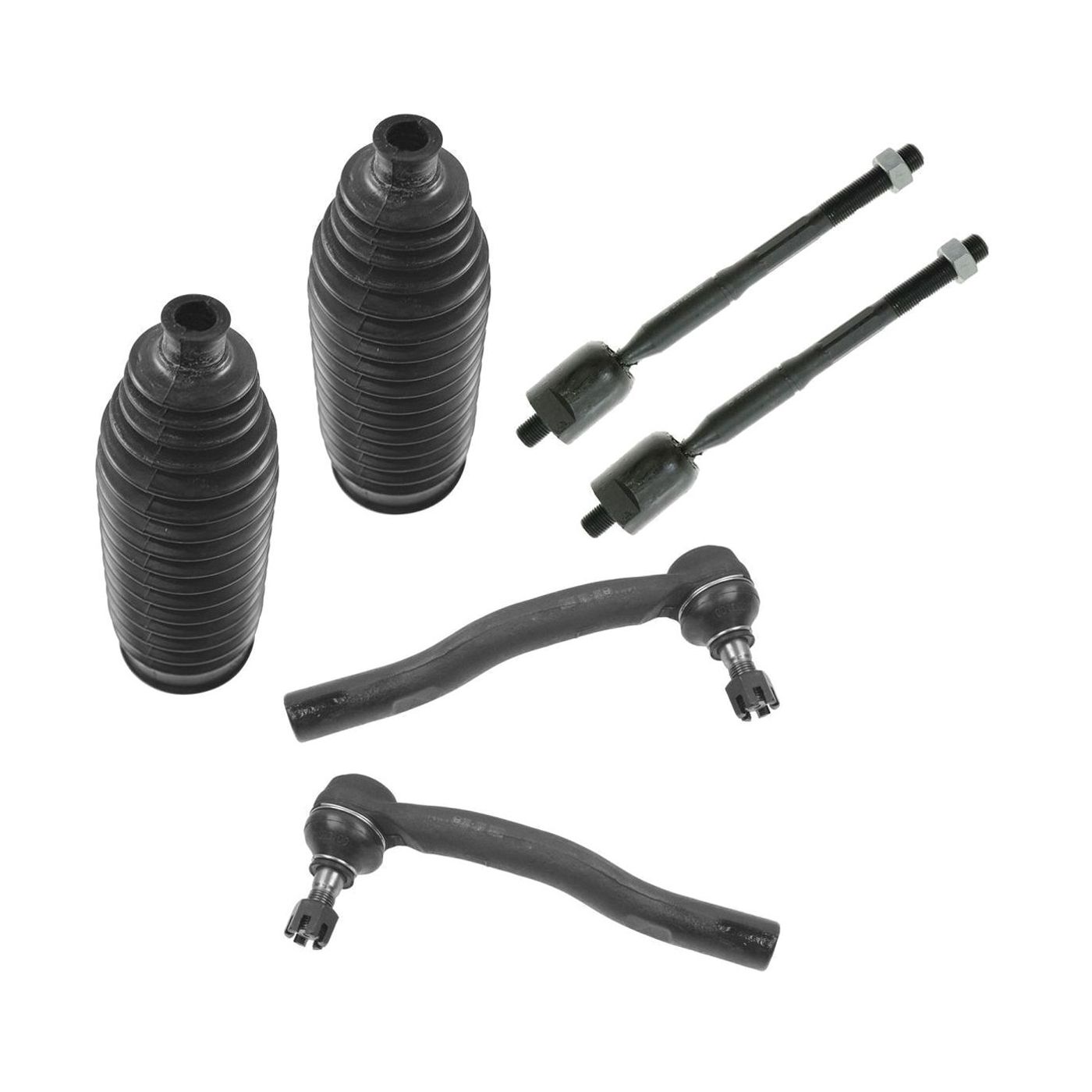 Steering Kit Set Of 6 Inner & Outer Tie Rods Rack Bellows Boots For Toyota