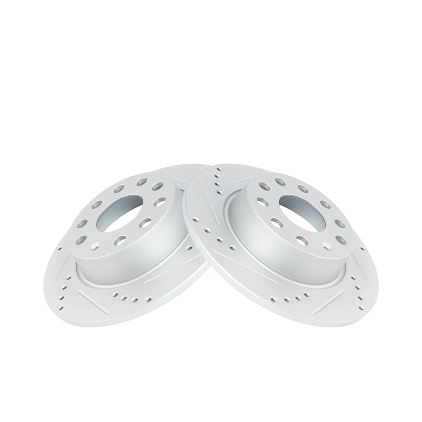 Rear Performance Drilled Slotted G-Coated Disc Brake Rotor Pair For Audi VW