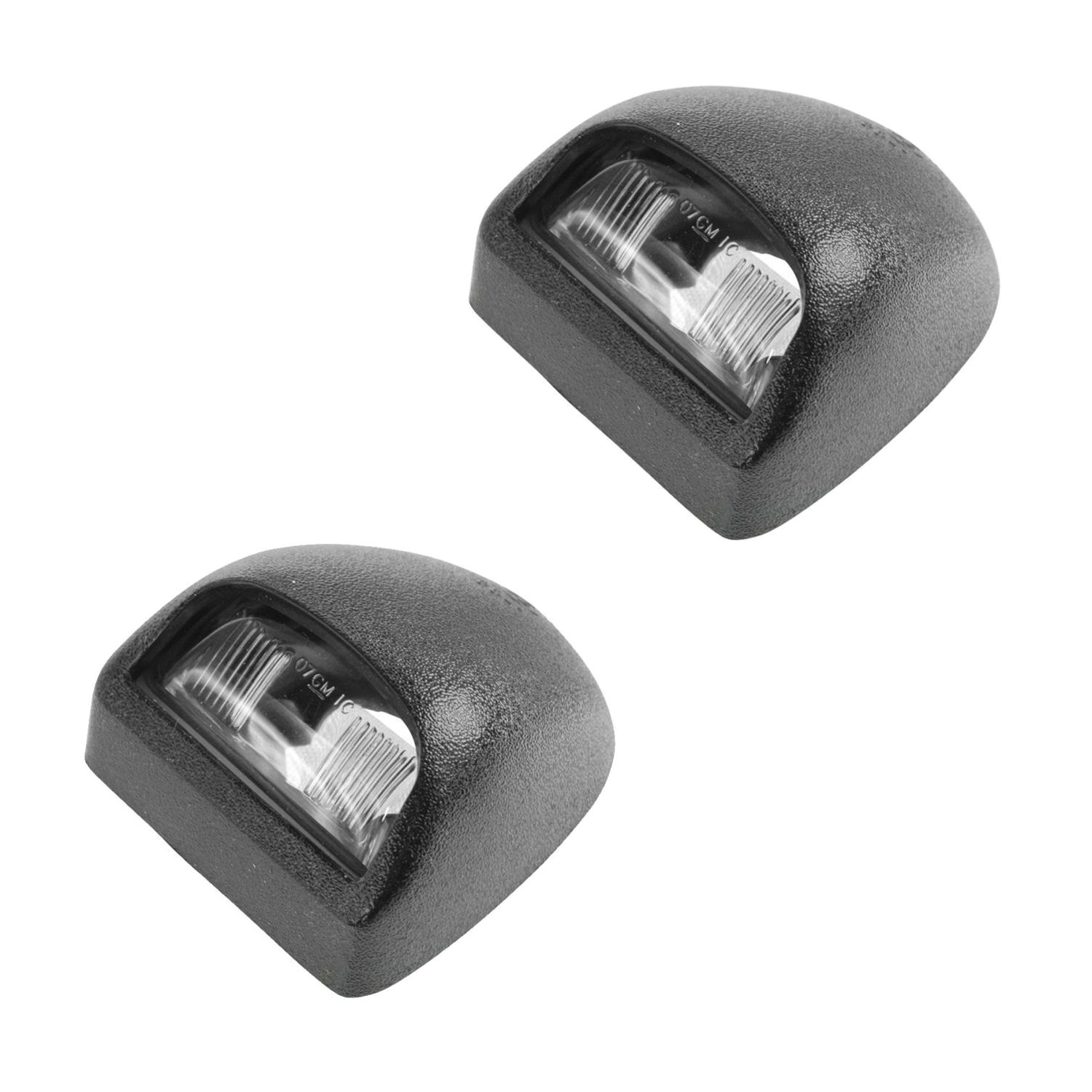 License Plate Light Lamp Pair Set Of 2 LH & RH Textured Black For Chevy GMC