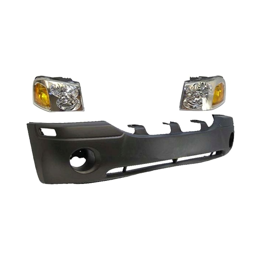 For GMC 02-09 Envoy SLE Sport Utility Sle Slt Front Bumper Headlight Set=3pc