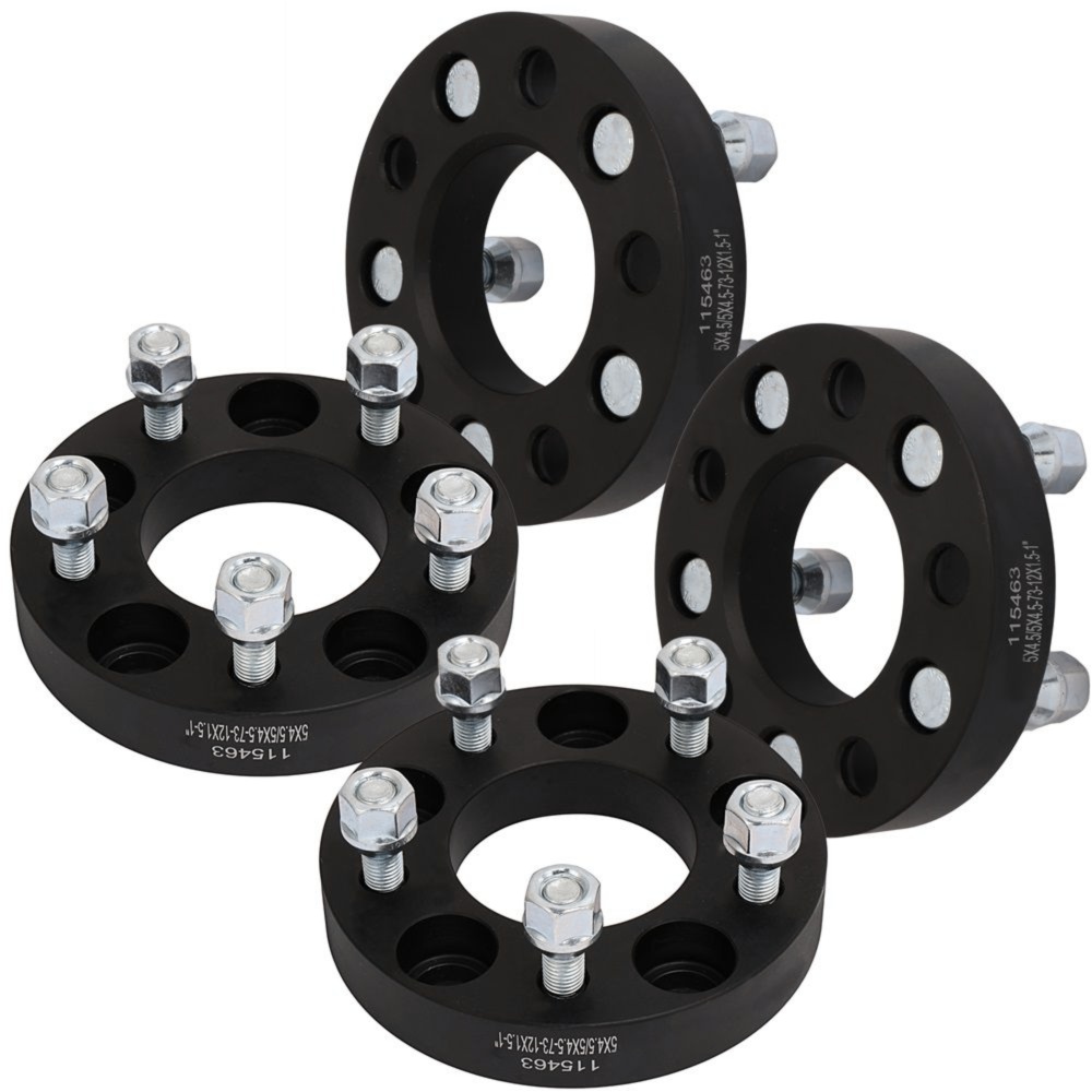 4Pc 1" (25mm) Black Wheel Spacers 5x114.3 12x1.5 Studs For 2001-2010 Ford Escape