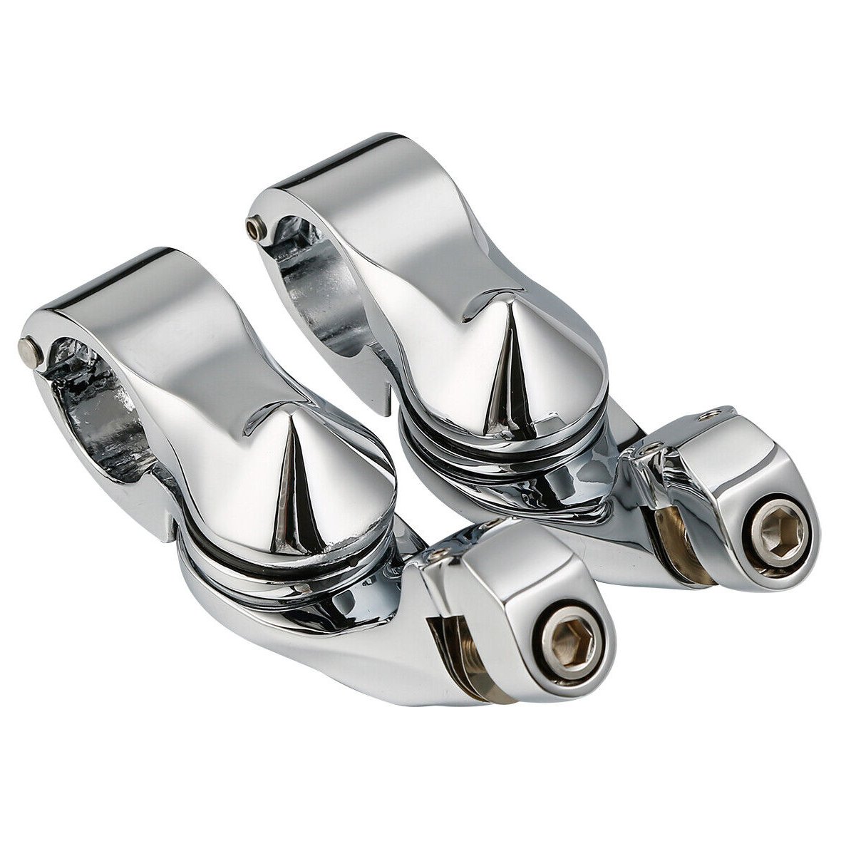 1 1/4" Highway Short Angled Foot Pegs Mount Kit For Harley-Davidson Honda