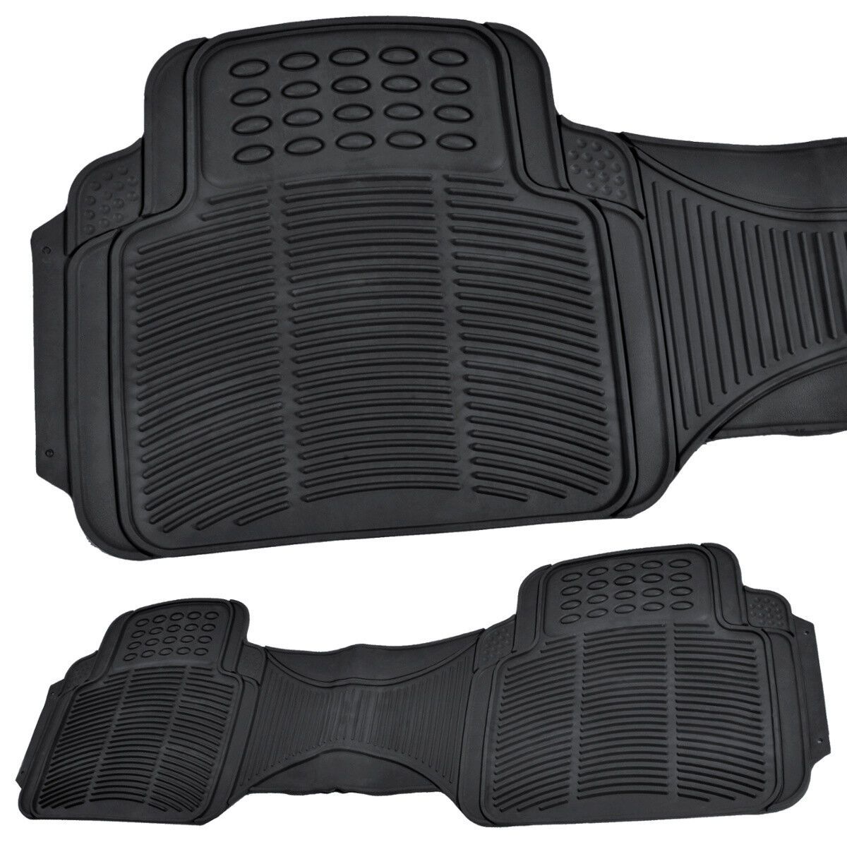Rubber Liner Floor Mats Black 3-pc Semi For 1997-2016 Honda CR-V All Weather