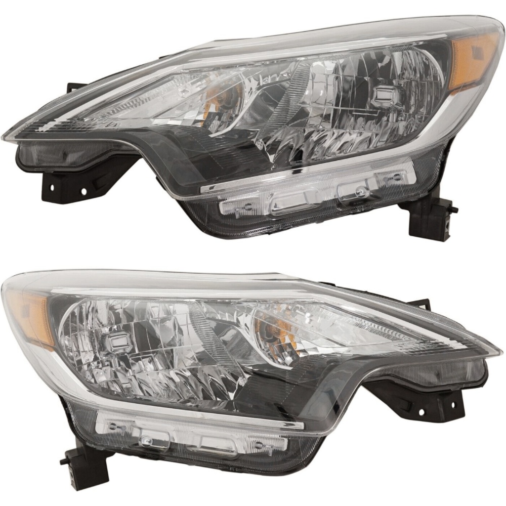 Headlight Set For 17-19 Versa Note Hatchback Driver And Passenger Side Halogen