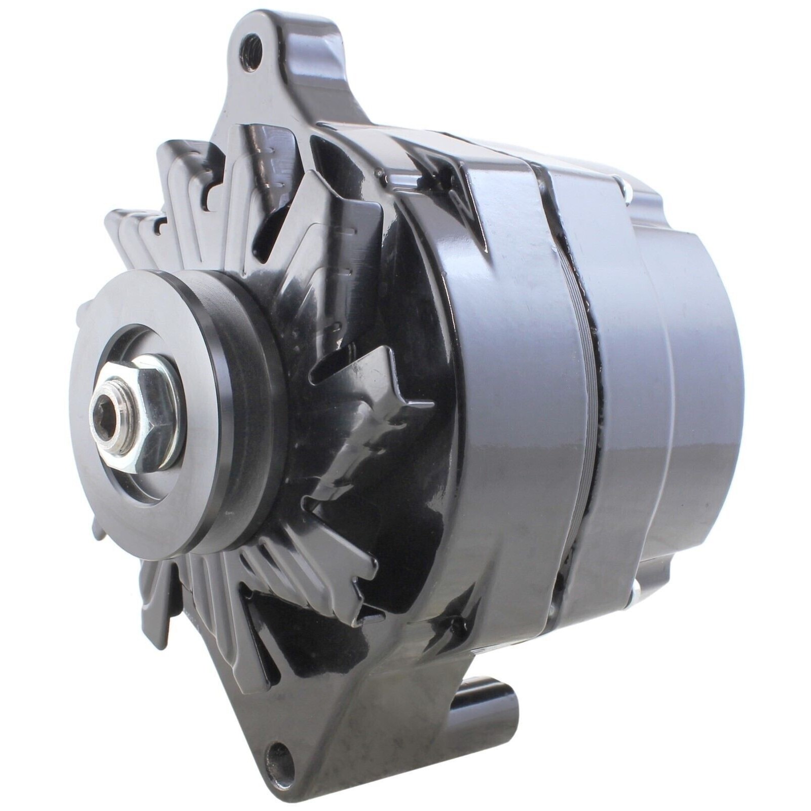 New Black Powdercoated Self Excited Alternator 140A 12V 1G Hybrid GM Style