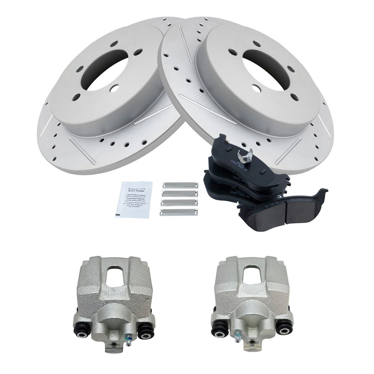 Rear Ceramic Pad For 04 Explorer NBX Sport Utility Rotor & Caliper Kit W/Fluids