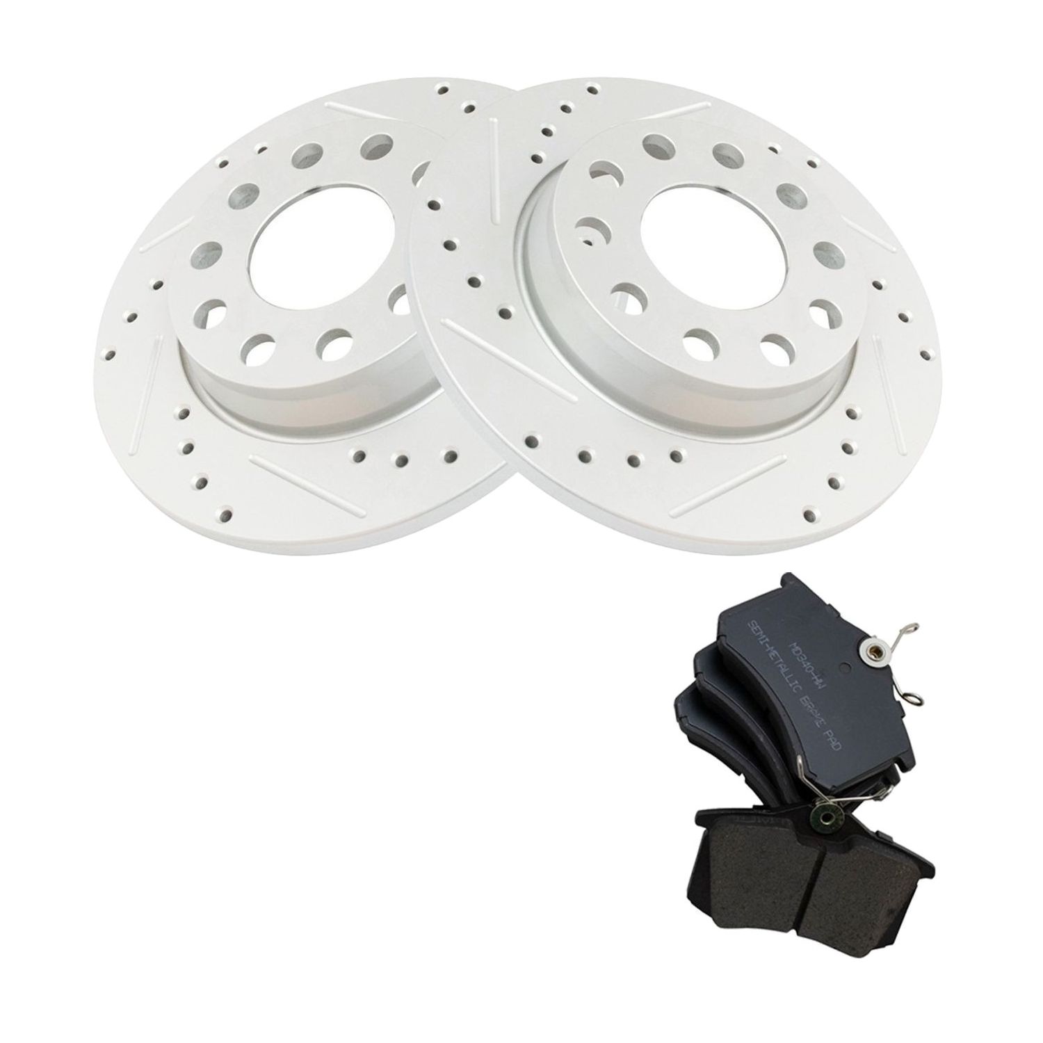 Rear Premium Metallic Brake Pad & Rotor Kit For 03-06 A4 Cabrio Convertible FWD