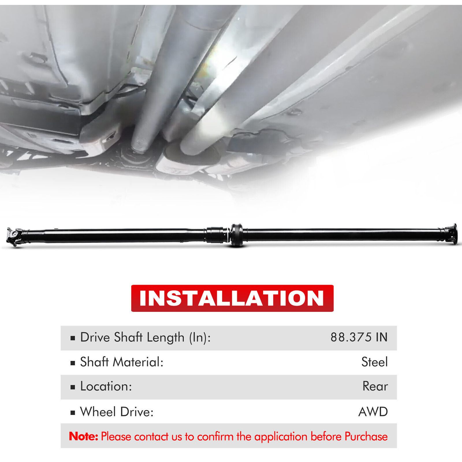 For 14-19 Rogue Rear Driveshaft Prop Shaft Assembly For 14-19 Rogue L4 2.5L AWD